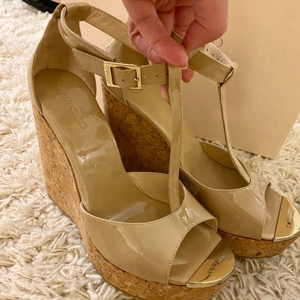 Jimmy Choo T-Strap wedges